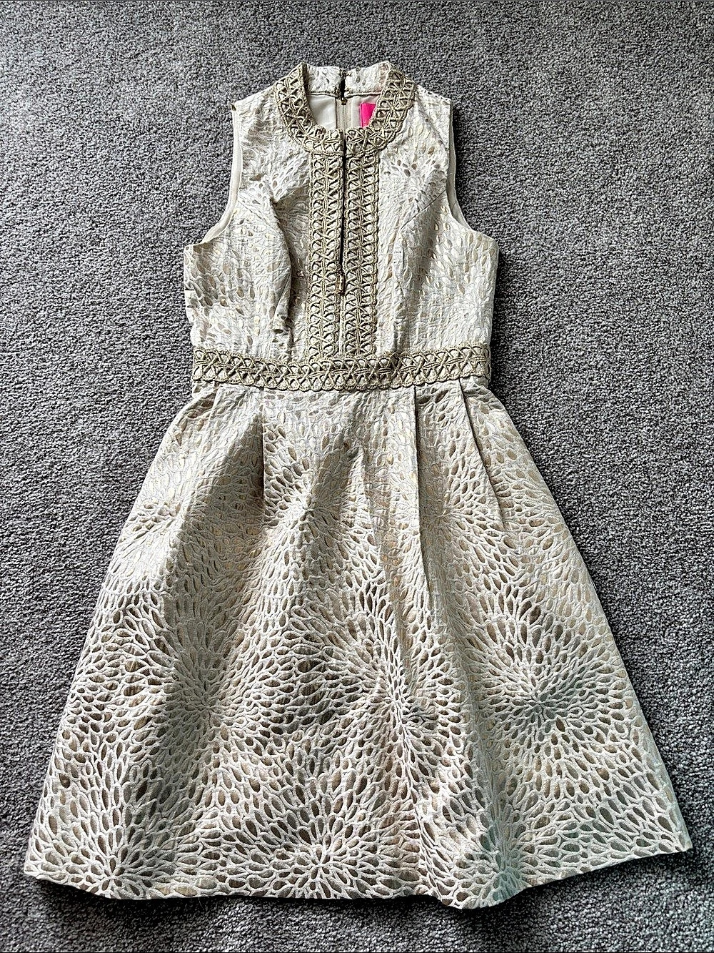 Lilly Pulitzer Gold Mini Dress Size 0 Like New
